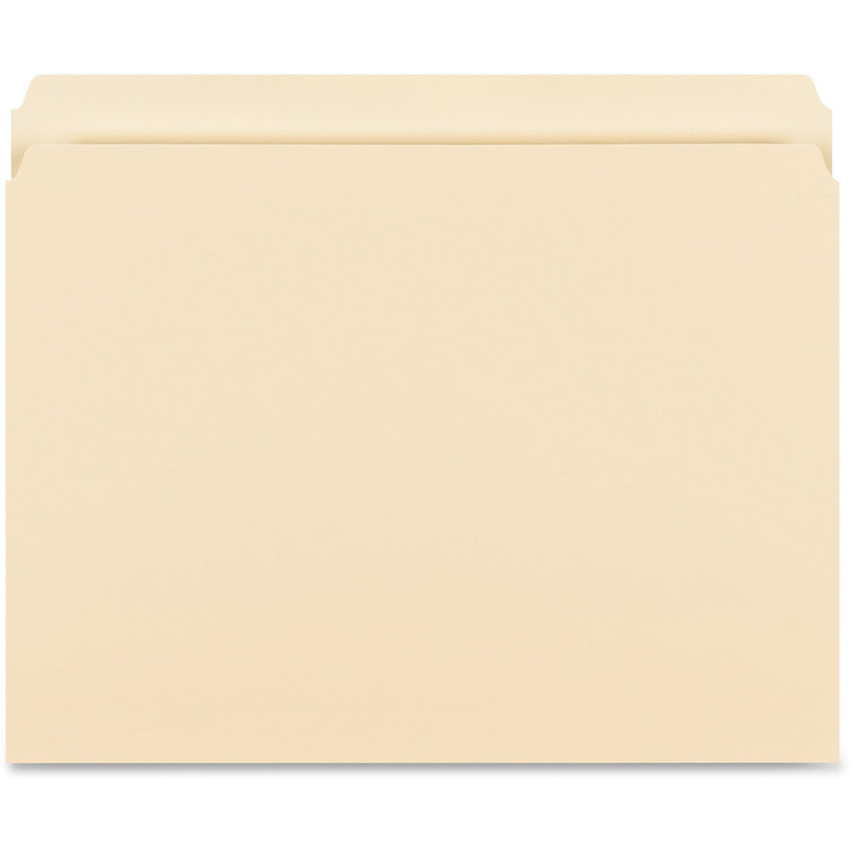 Business Source Straight Tab Cut Letter Recycled Storage Folder - 8 1/2" x 11" - 14 pt. - 1 Plys - Manila - 10% Recycled - 50 / Box