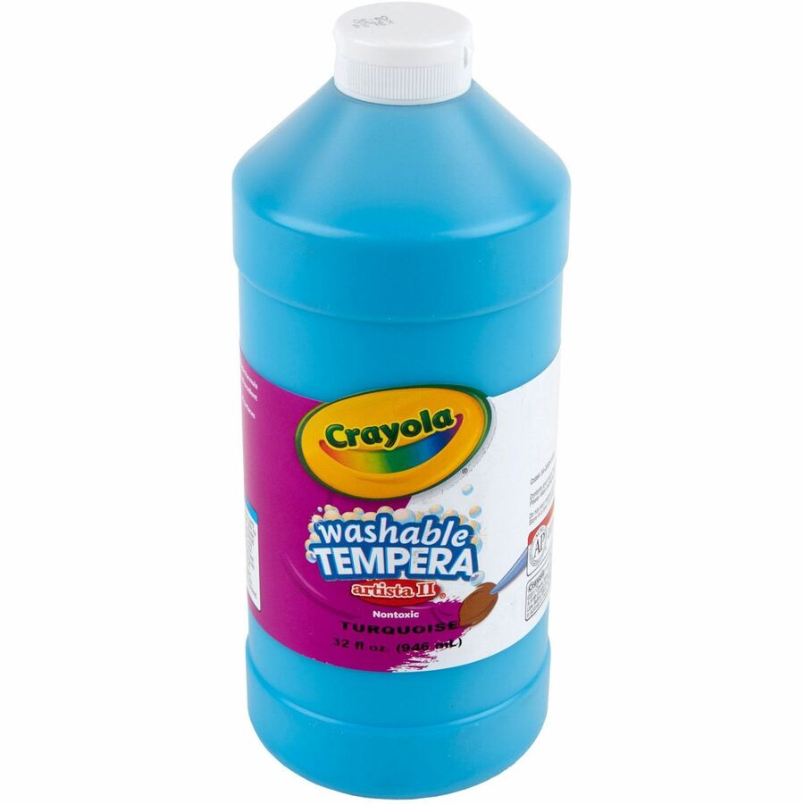 Crayola Washable Tempera Paint - 1 Color(s) - Turquoise - 1 quart - Washable - 1 Each
