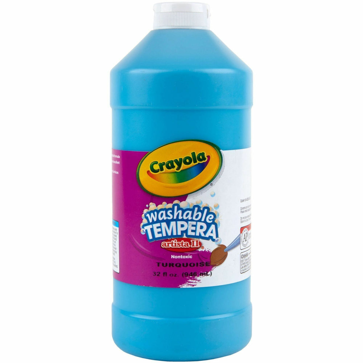 Crayola Washable Tempera Paint - 1 Color(s) - Turquoise - 1 quart - Washable - 1 Each