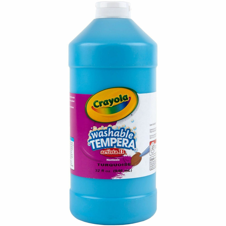 Crayola Washable Tempera Paint - 1 Color(s) - Turquoise - 1 quart - Washable - 1 Each
