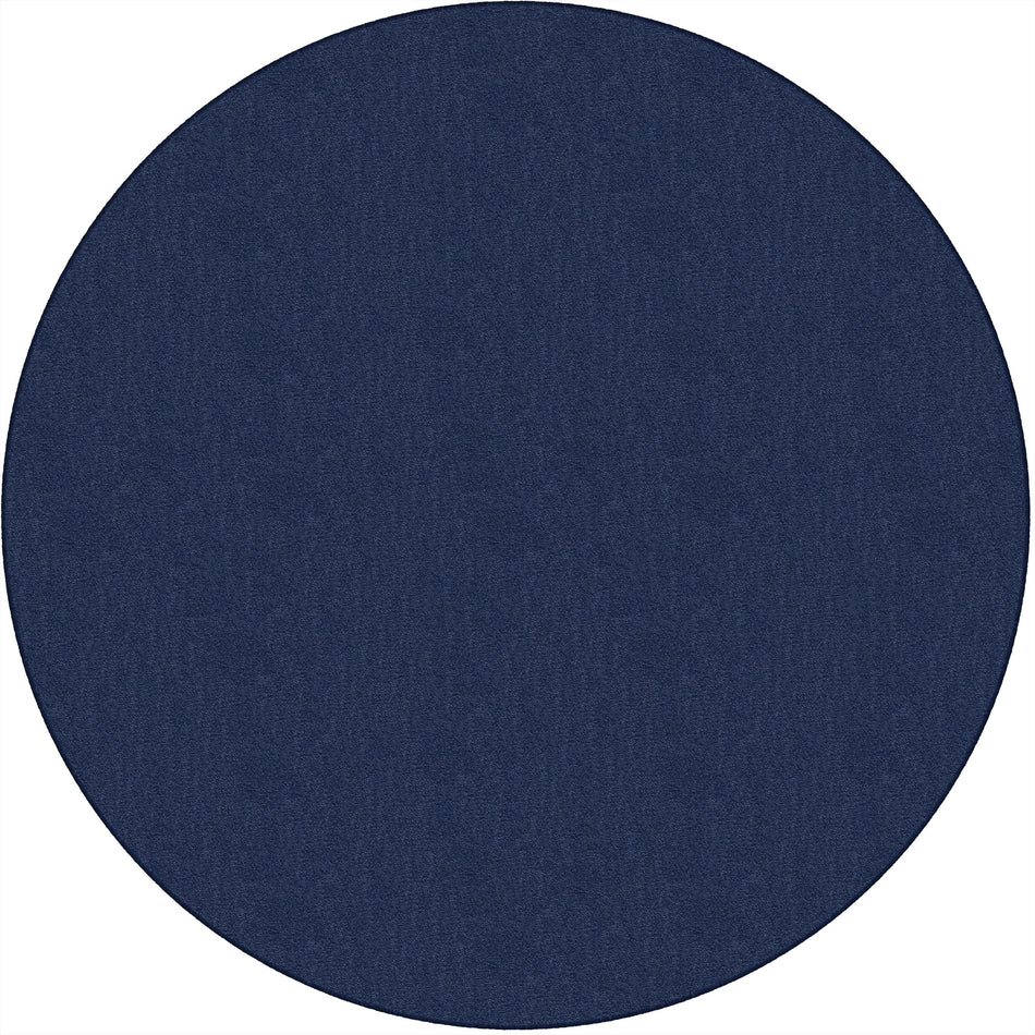 Flagship Carpets Classic Solid Color 6' Round Rug - Floor Rug - Classic, Traditional - 72" Length - Circle - Navy - Nylon