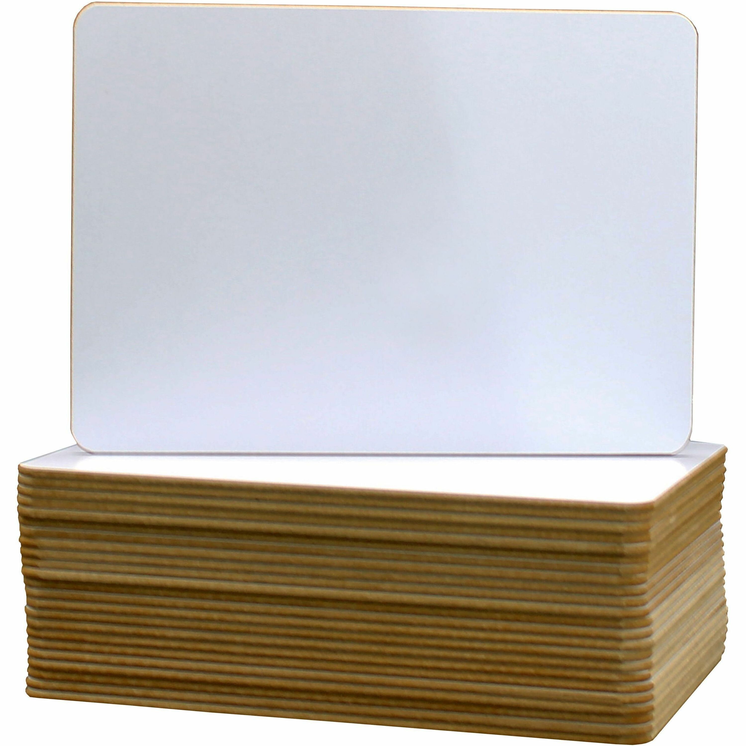 Flipside Round Corners Dry Erase Lap Board - 9.5" (0.8 ft) Width x 12" (1 ft) Height - White Surface - Rectangle - 24 / Pack
