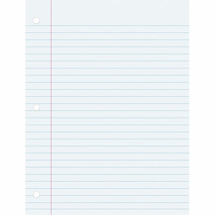 Pacon Wide Ruled Filler Paper: 100 Sheets 8’’ x 10 1/2’’ - Smooth Punched - Paper