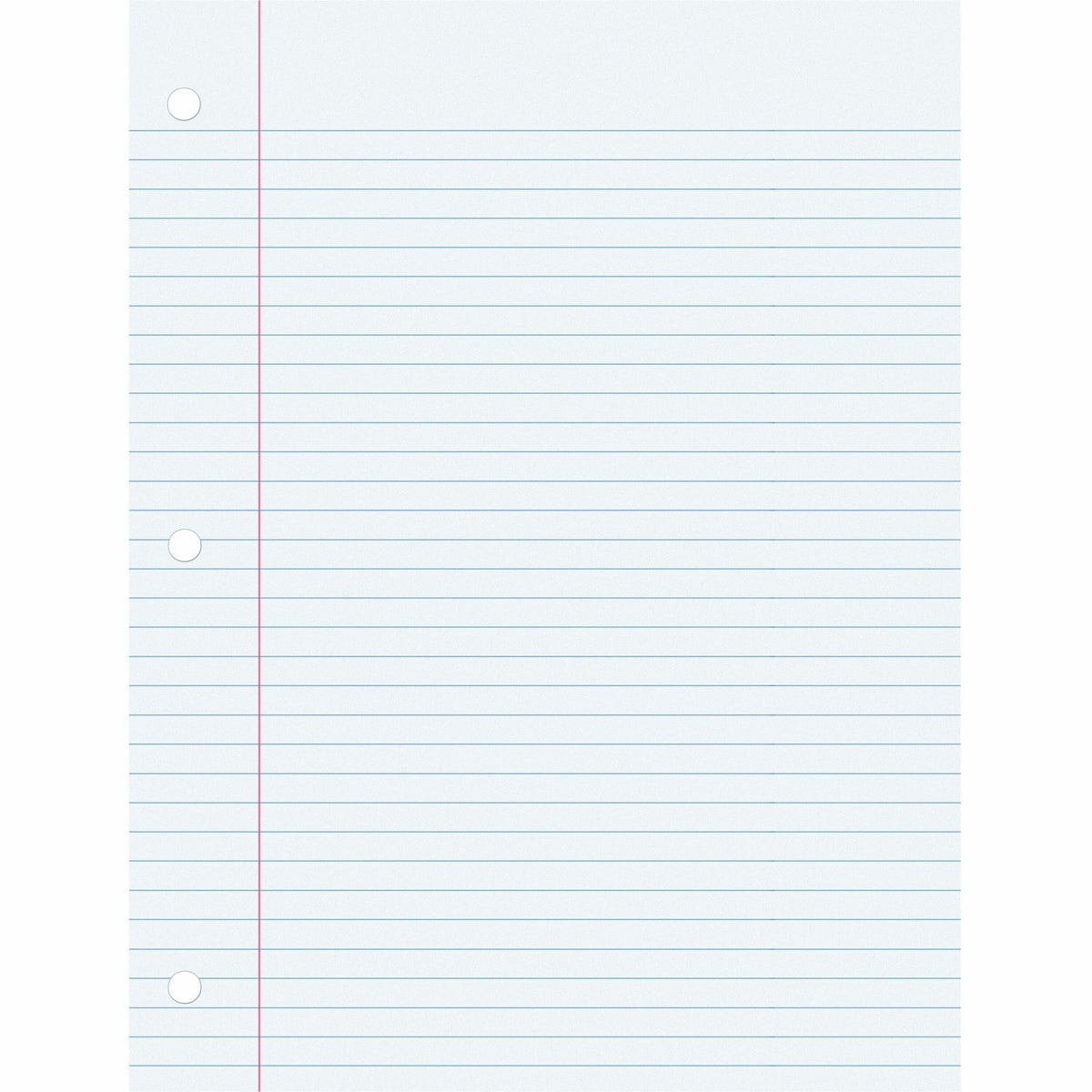 Pacon College Ruled Filler Paper - 100 Sheets - College Ruled Front Ruling - 0.28" Ruled - Red Margin - 3 Hole(s) - 8" x 10 1/2" Sheet Size - White Paper - Smooth, Punched - 100 / Pack