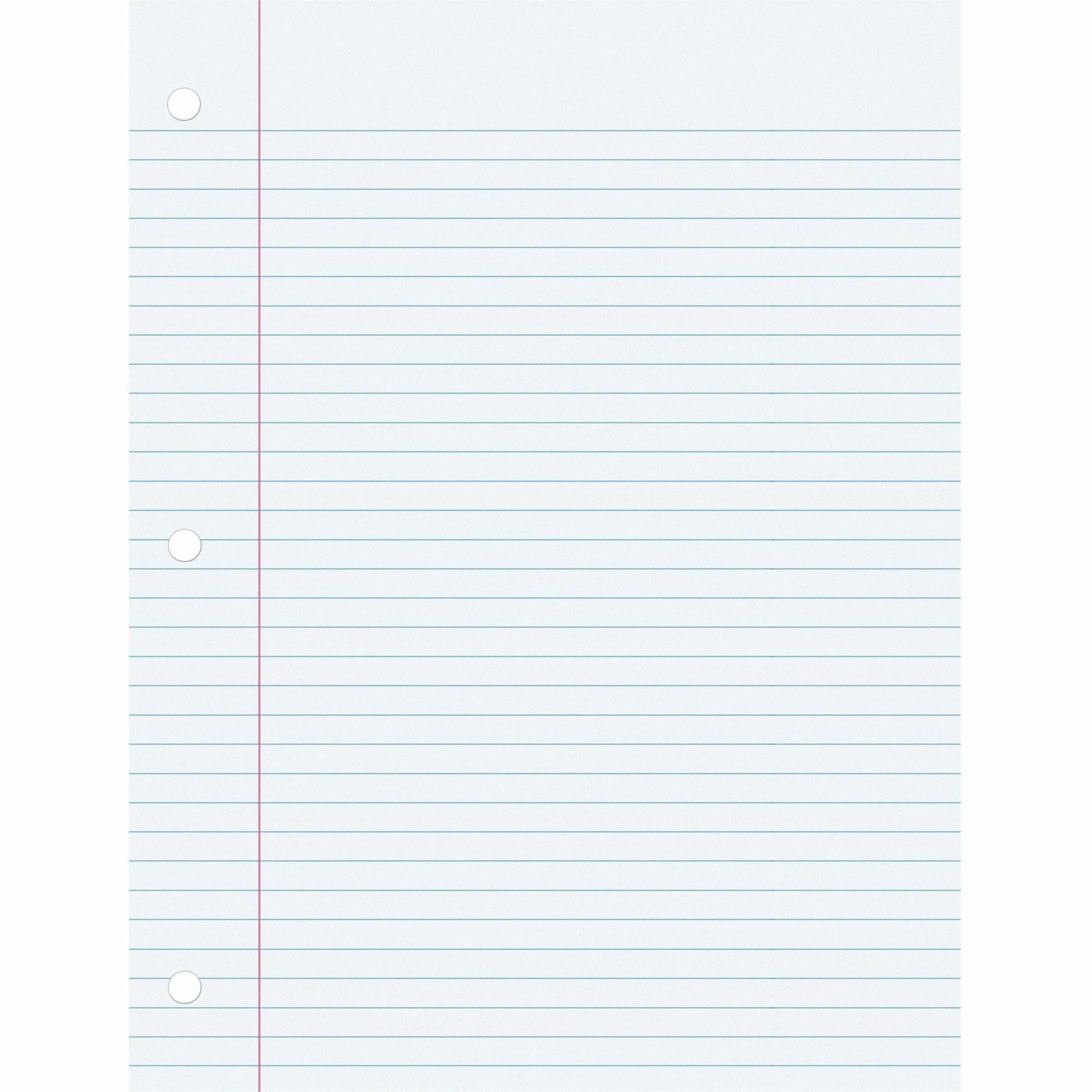 Pacon College Ruled Filler Paper - 100 Sheets - College Ruled Front Ruling - 0.28" Ruled - Red Margin - 3 Hole(s) - 8" x 10 1/2" Sheet Size - White Paper - Smooth, Punched - 100 / Pack