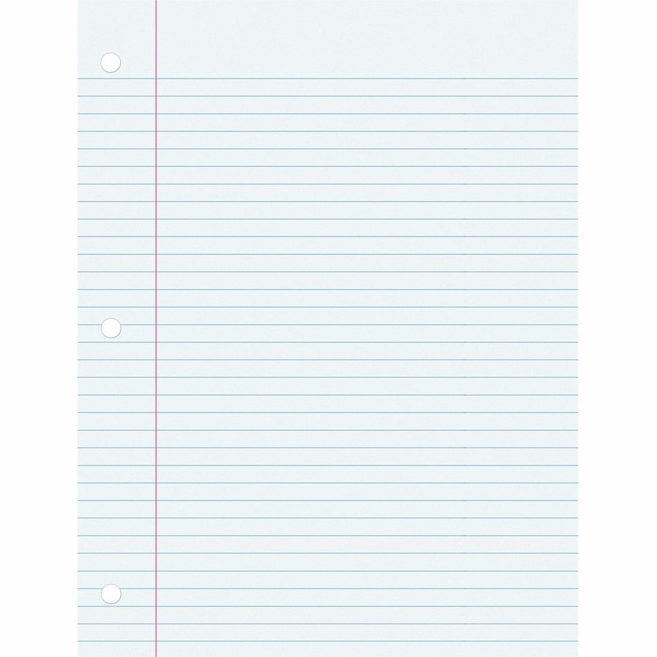 Pacon College Ruled Filler Paper - 100 Sheets - College Ruled Front Ruling - 0.28" Ruled - Red Margin - 3 Hole(s) - 8" x 10 1/2" Sheet Size - White Paper - Smooth, Punched - 100 / Pack