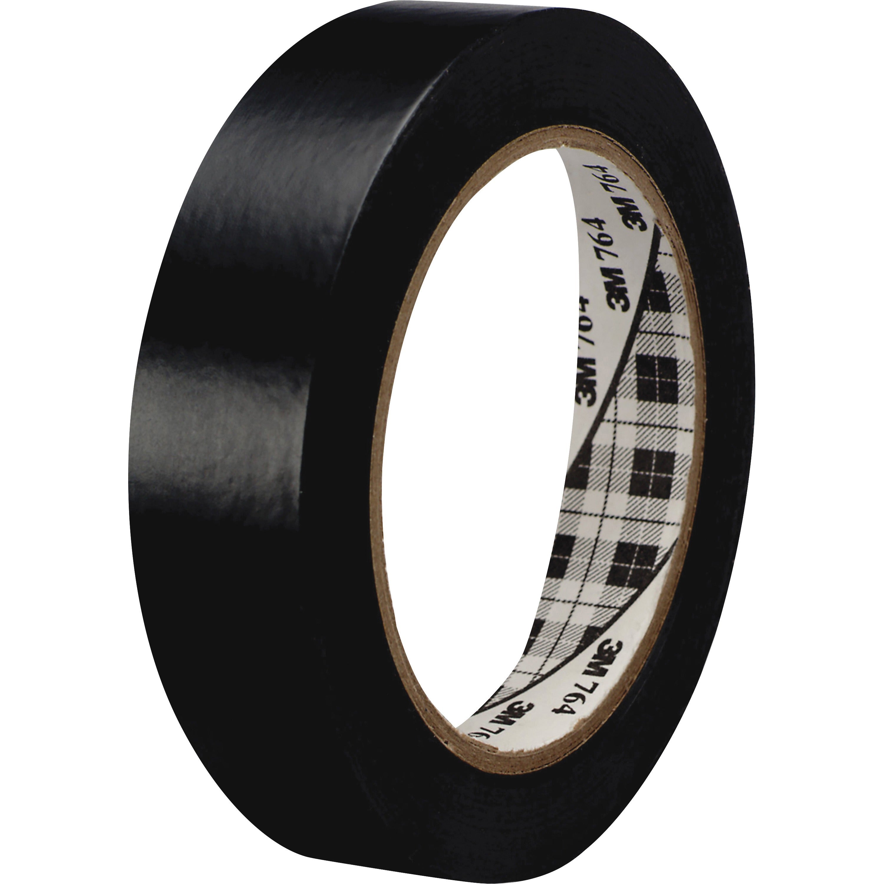 3M General-Purpose Vinyl Tape 764 - 36 yd Length x 1" Width x 5 mil Thickness - Black - Rubber - 4 mil - Polyvinyl Chloride (PVC) Backing - 1 Roll
