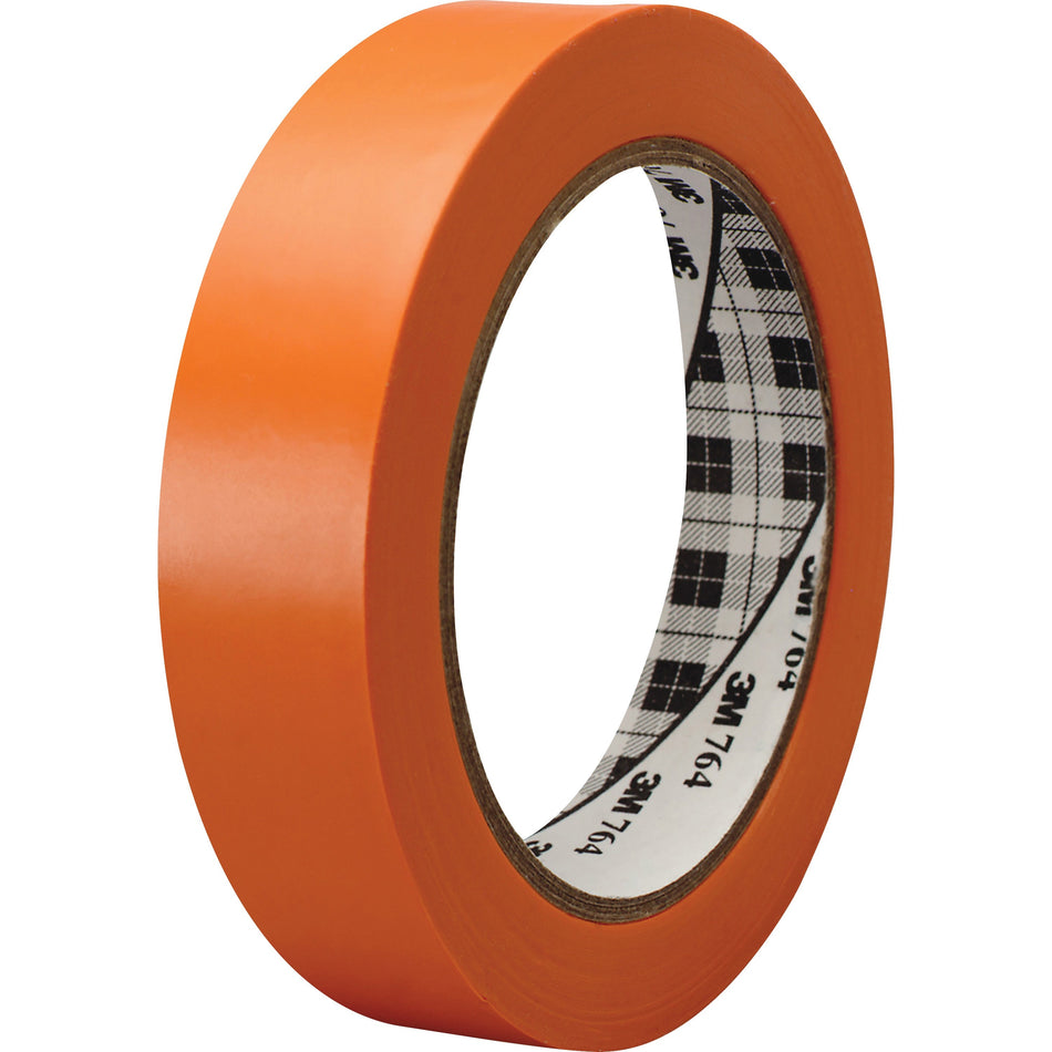 3M General-Purpose Vinyl Tape 764 - 36 yd Length x 1" Width x 5 mil Thickness - Orange - Rubber - 4 mil - Polyvinyl Chloride (PVC) Backing - 1 Roll