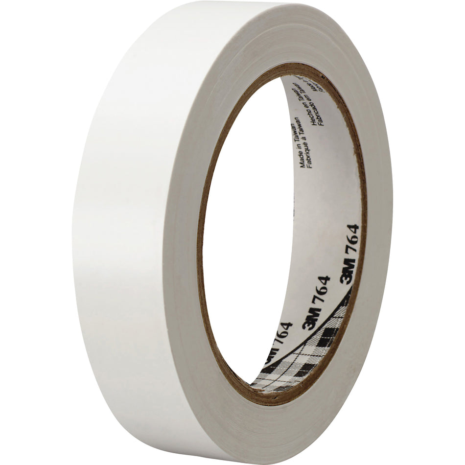 3M General-Purpose Vinyl Tape 764 - 36 yd Length x 1" Width x 5 mil Thickness - White - Rubber - 4 mil - Polyvinyl Chloride (PVC) Backing - 1 Roll