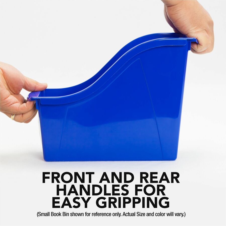 Storex Book Bin Set - 1 Compartment(s) - 12.60" Height x 5.30" Width x 14.30" Depth - 50% Recycled - Red - Plastic - 5 / Set