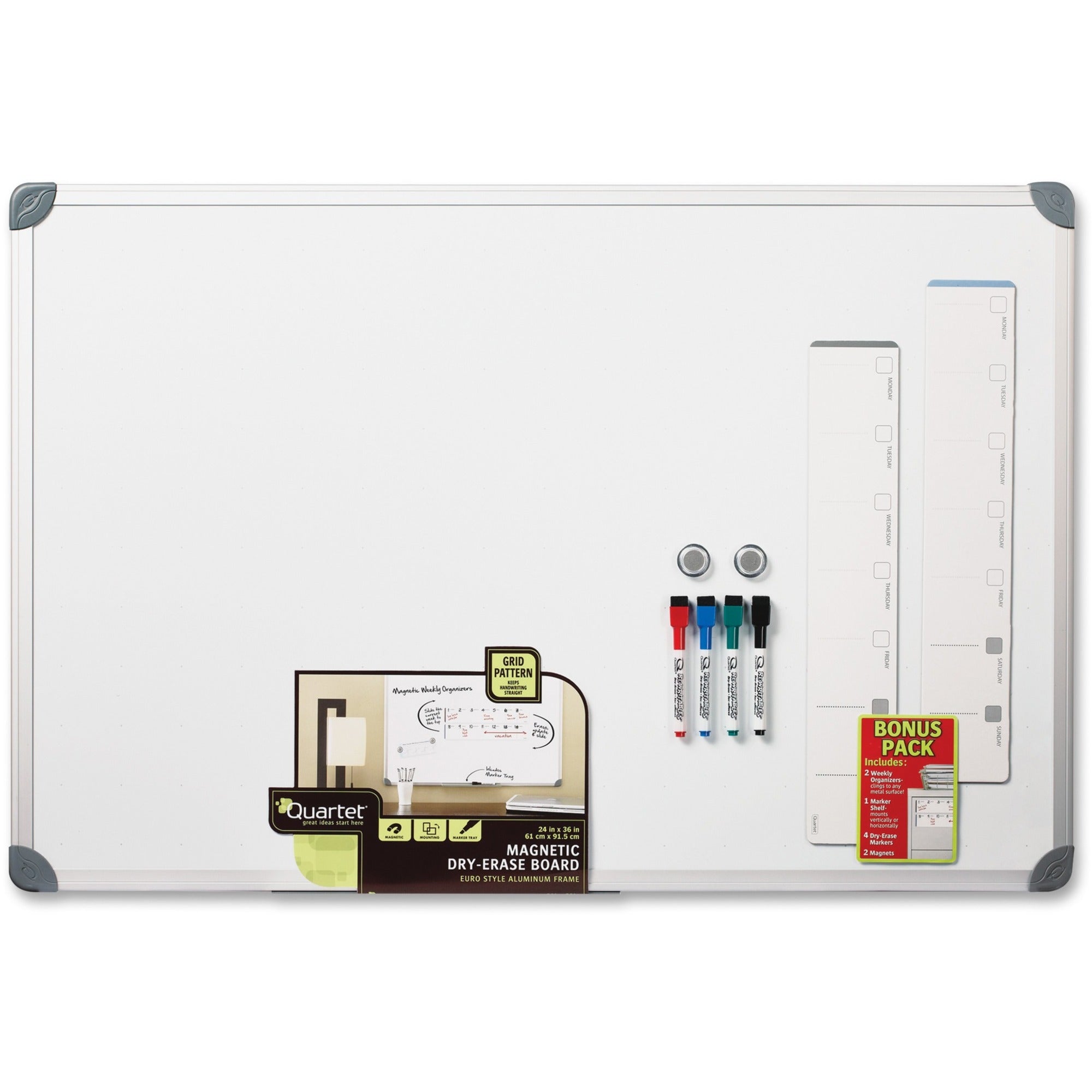 Quartet Magnetic Dry-Erase Board - 36" (3 ft) Width x 24" (2 ft) Height - Aluminum Aluminum Frame - Magnetic - 1 Each
