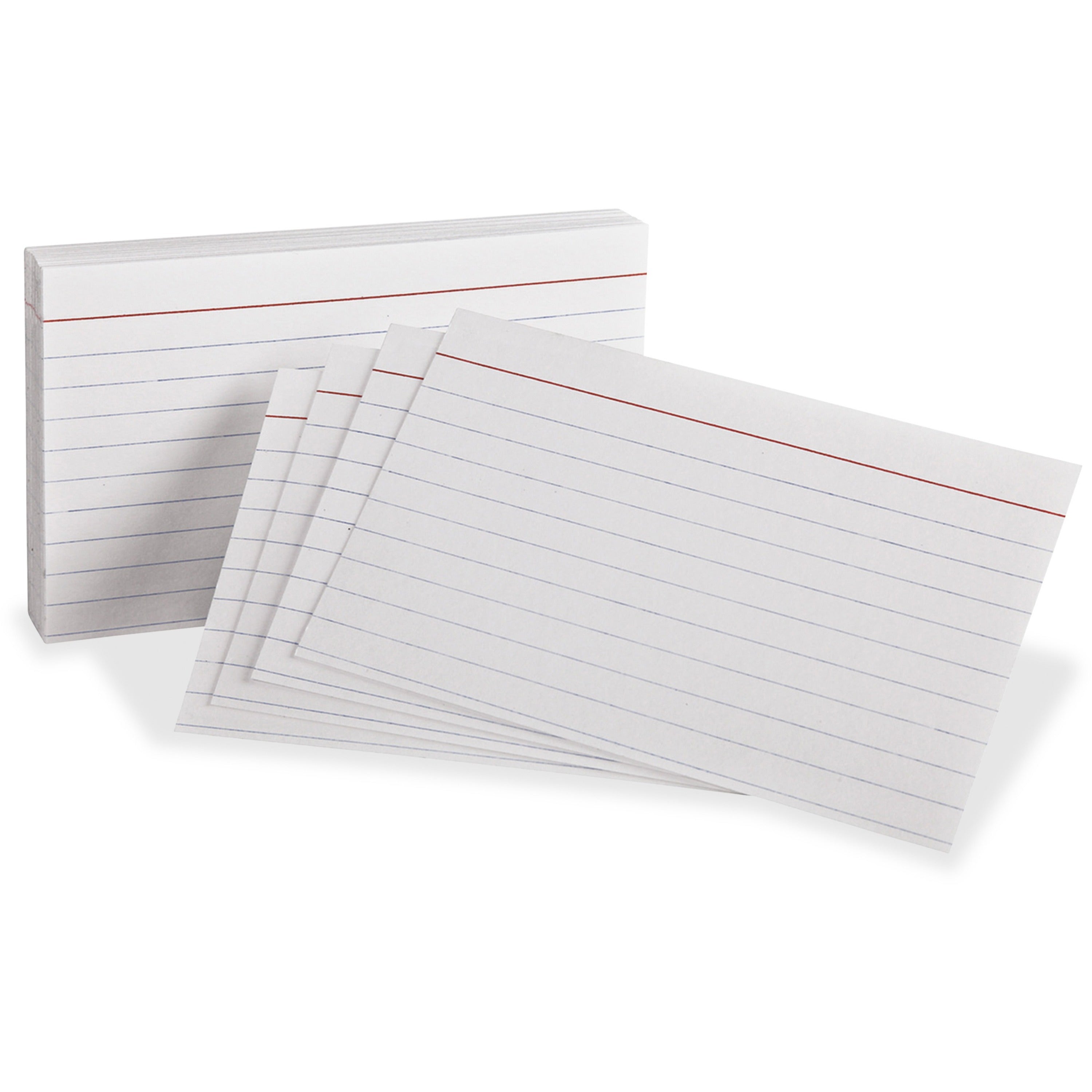 Oxford Ruled Heavyweight Index Cards - Front Ruling Surface - Ruled Front Ruling - 3" x 5" Sheet Size - White Paper - Heavyweight - 100 / Pack
