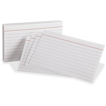 Oxford Heavyweight Index Cards - 3’’ x 5’’ White Paper - 100/Pack - & Accessories