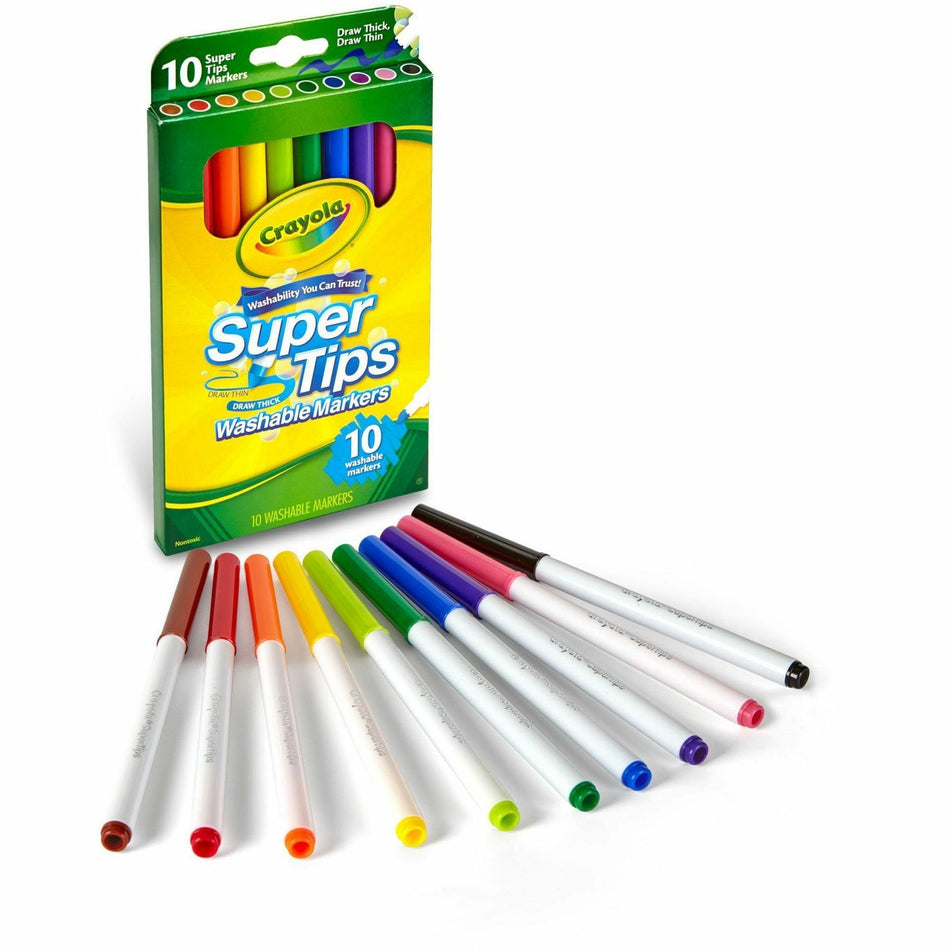Crayola Super Tips 10-color Washable Markers - Washable - Assorted Ink - 10 / Set