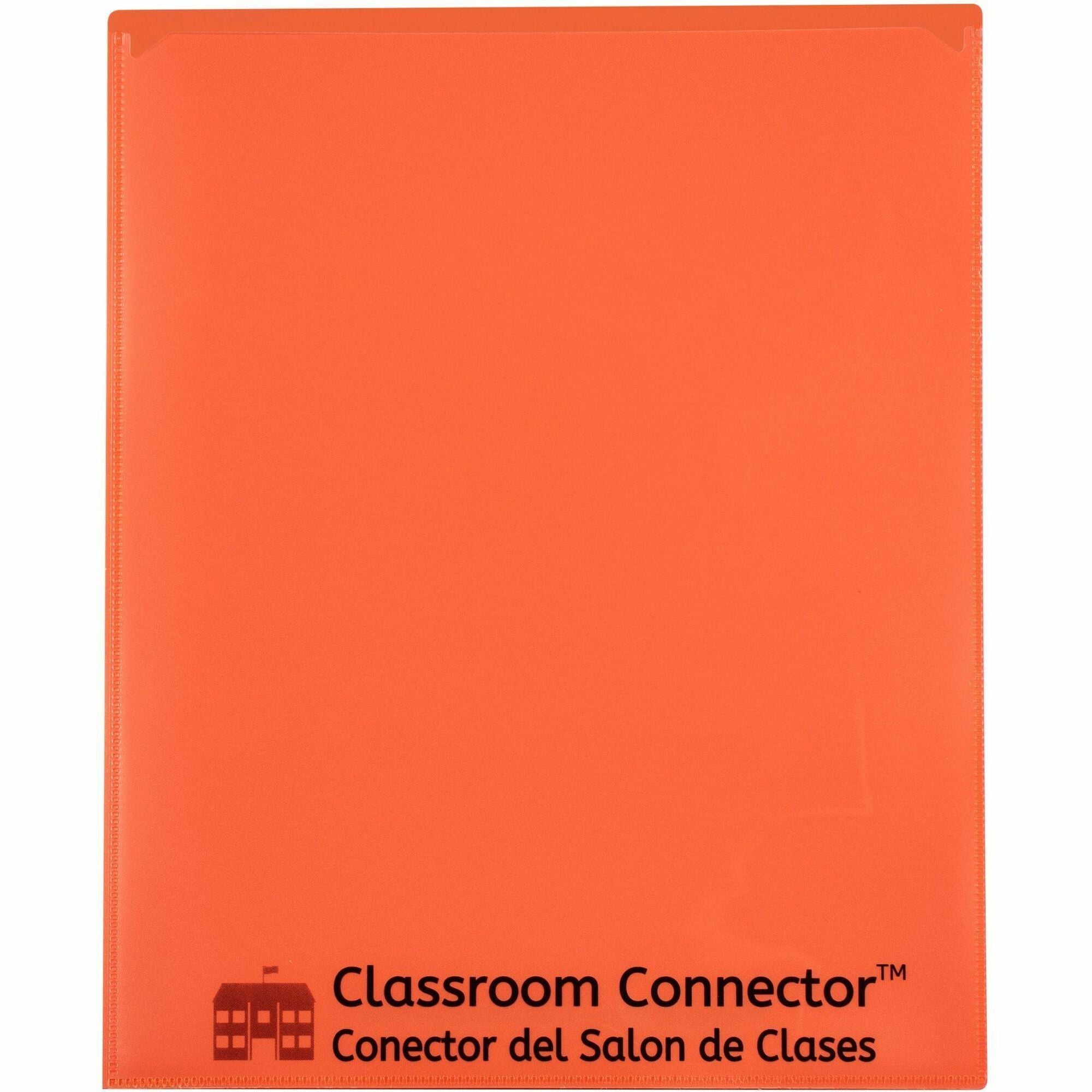 C-Line Classroom Connector Letter Report Cover - 8 1/2" x 11" - 2 Internal Pocket(s) - Orange - 25 / Box
