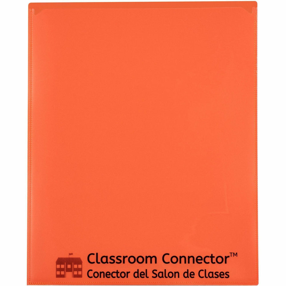 C-Line Classroom Connector Letter Report Cover - 8 1/2" x 11" - 2 Internal Pocket(s) - Orange - 25 / Box