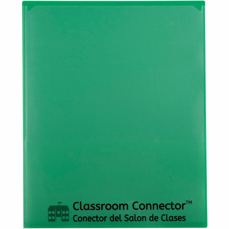 C-Line Classroom Connector Letter Report Cover - 8 1/2" x 11" - 2 Internal Pocket(s) - Green - 25 / Box