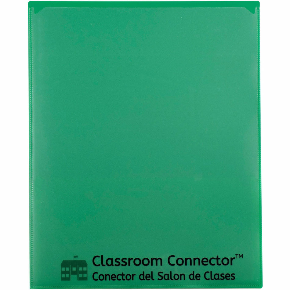 C-Line Classroom Connector Letter Report Cover - 8 1/2" x 11" - 2 Internal Pocket(s) - Green - 25 / Box