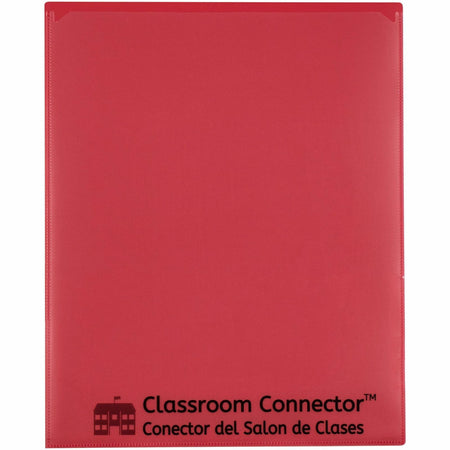 C-Line Classroom Connector Letter Report Cover - 8 1/2" x 11" - 2 Internal Pocket(s) - Red - 25 / Box