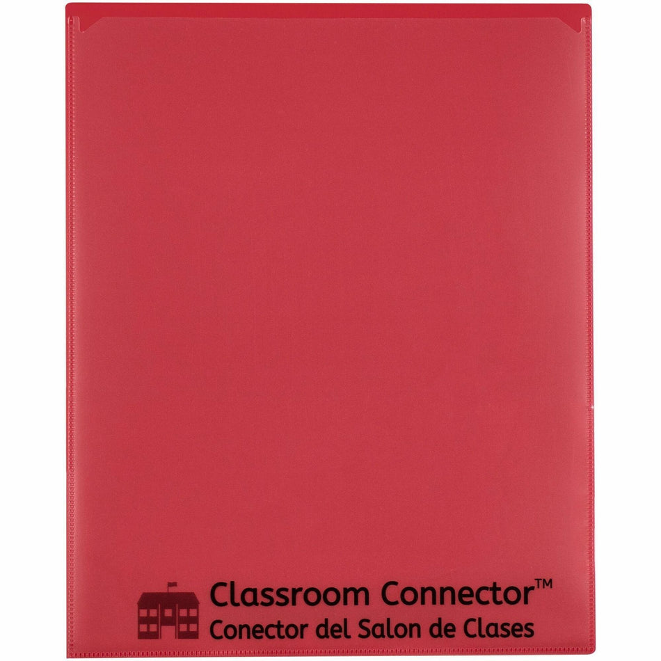 C-Line Classroom Connector Letter Report Cover - 8 1/2" x 11" - 2 Internal Pocket(s) - Red - 25 / Box