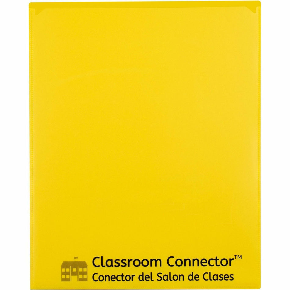 C-Line Classroom Connector Letter Report Cover - 8 1/2" x 11" - 2 Internal Pocket(s) - Yellow - 25 / Box