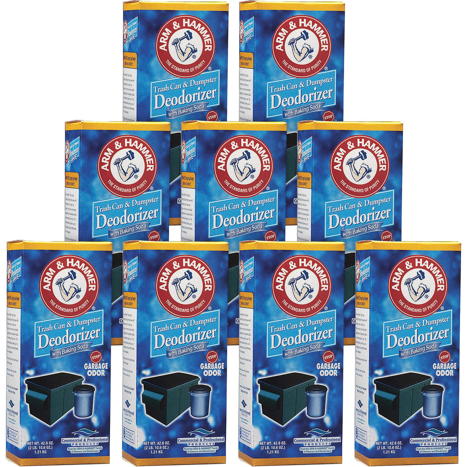 Arm & Hammer Trash Can Deodorizer - Ready-To-Use - 42.60 oz (2.66 lb) - Original Scent - Odor Neutralizer - 9 / Carton