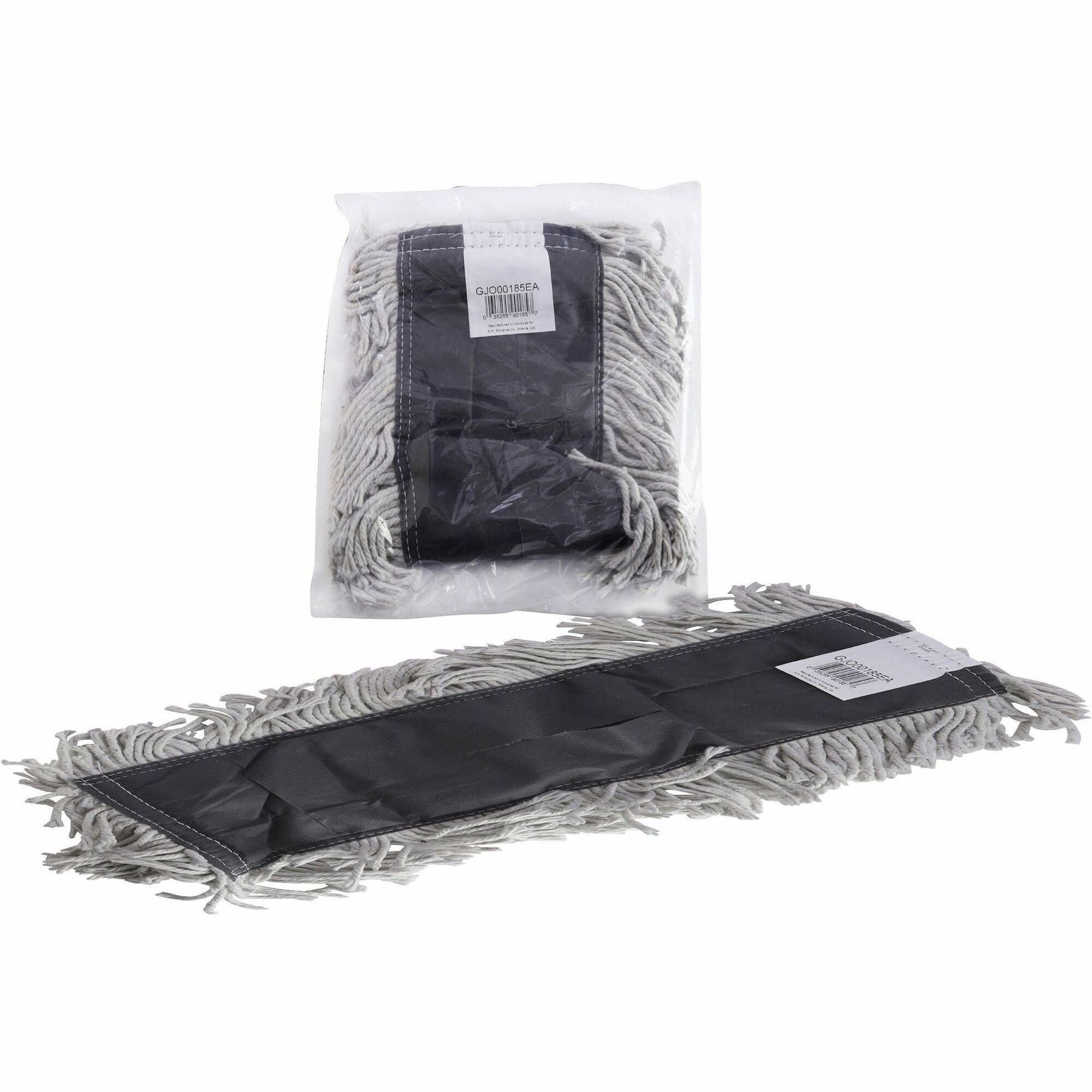 Genuine Joe Disposable Dust Mop Refill - 18" Width x 5" Depth - Disposable, 4-ply, Looped Ends, Quick Drying, Fray Resistant, Absorbent, Durable, 4-ply Yarn - Cotton, Synthetic - Natural - 1 Each