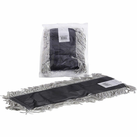 Genuine Joe Disposable Dust Mop Refill - 18" Width x 5" Depth - Disposable, 4-ply, Looped Ends, Quick Drying, Fray Resistant, Absorbent, Durable, 4-ply Yarn - Cotton, Synthetic - Natural - 1 Each
