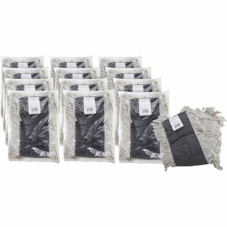 Genuine Joe Disposable Dust Mop Refill - 5" Width x 24" Length - Disposable, Fray Resistant, Quick Drying, Absorbent, Durable, 4-ply Yarn, Cut Ends - Cotton - Natural - 12 / Carton