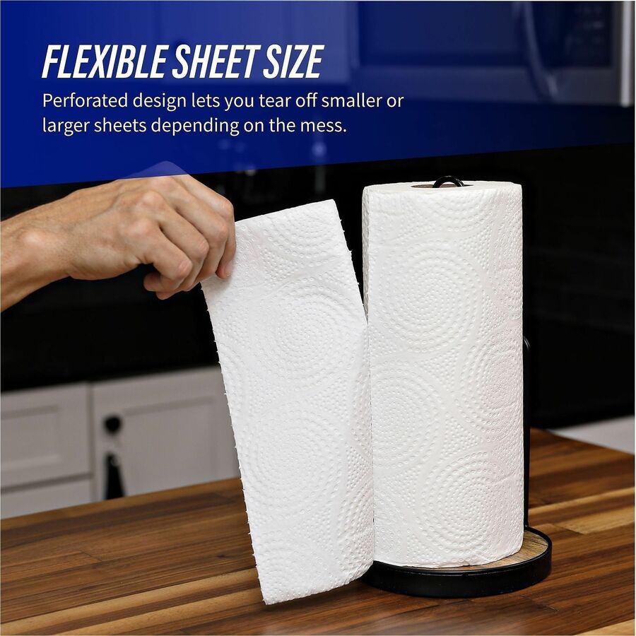 Genuine Joe Kitchen Roll Flexible Size Towels - 2 Ply - 1.63" Core - White - Paper - 30 / Carton