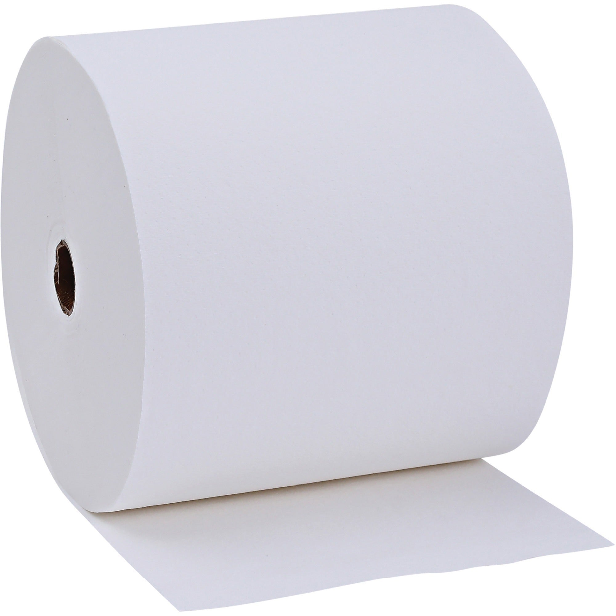 Genuine Joe Solutions 1-ply Hardwound Towels - 1 Ply - 7" Width x 600 ft Length - 0.98" Core - White - Virgin Fiber - 6 / Carton