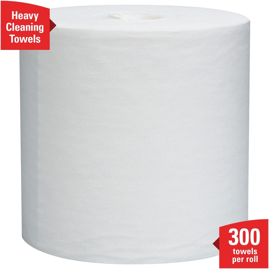 Wypall General Clean L30 Heavy Cleaning Towels - 9.80" Width x 15.20" Length - 300 Sheets/Roll - White - 2 / Carton