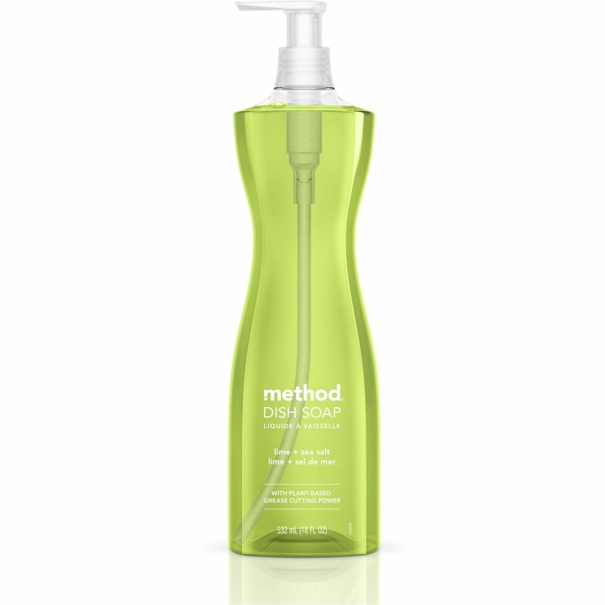 Method Dish Soap - 18 fl oz (0.6 quart) - Lime + Seasalt Scent - Light Willow Green - 1 Each