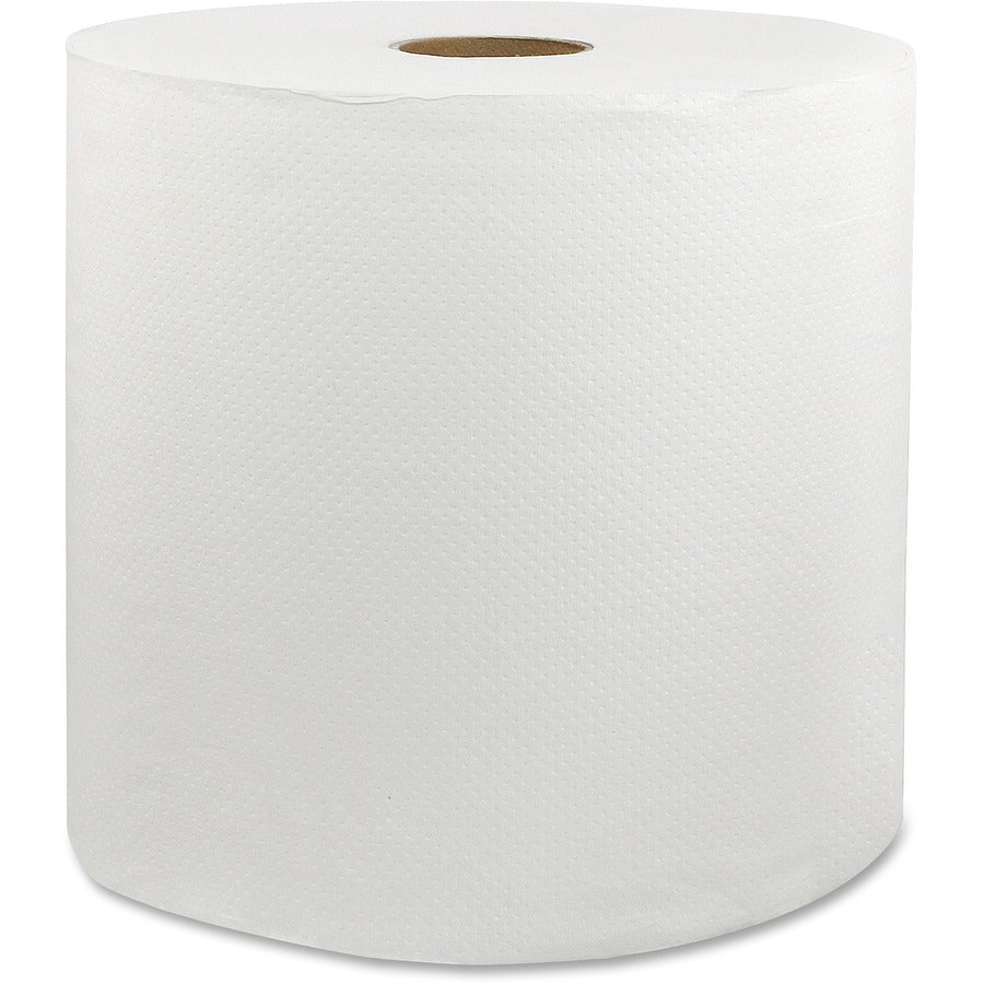 Livi Solaris Paper Hardwound Paper Towels - 1 Ply - 8" x 800 ft - White - Virgin Fiber - 6 / Carton