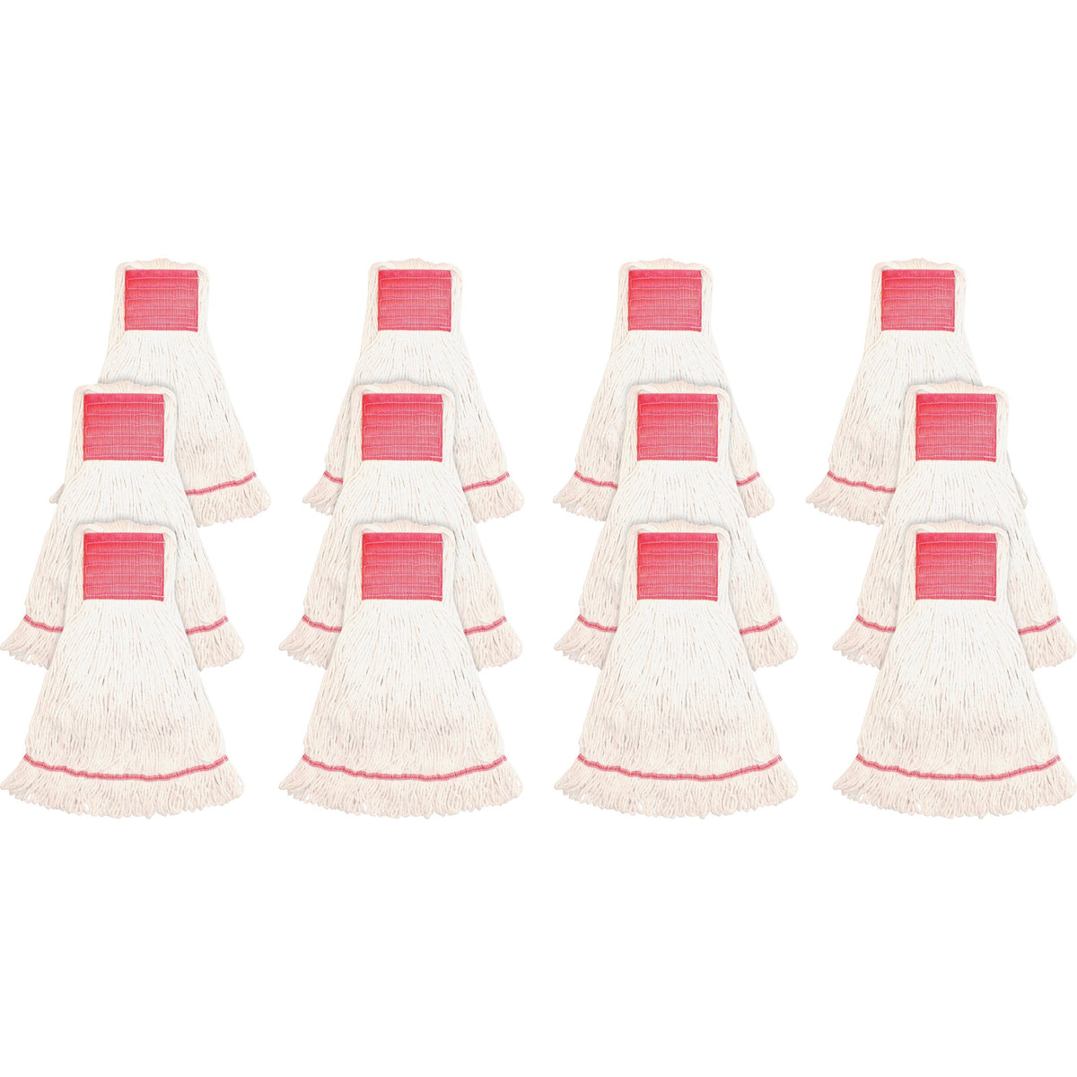 Genuine Joe Synthetic Blend Large Mophead - Rayon, Cotton - White - 12 / Carton