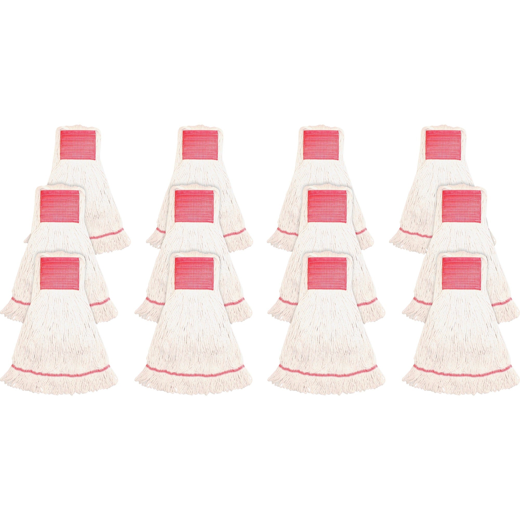 Genuine Joe Synthetic Blend Large Mophead - Rayon, Cotton - White - 12 / Carton