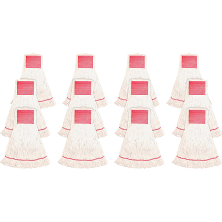 Genuine Joe Synthetic Blend Large Mophead - Rayon, Cotton - White - 12 / Carton