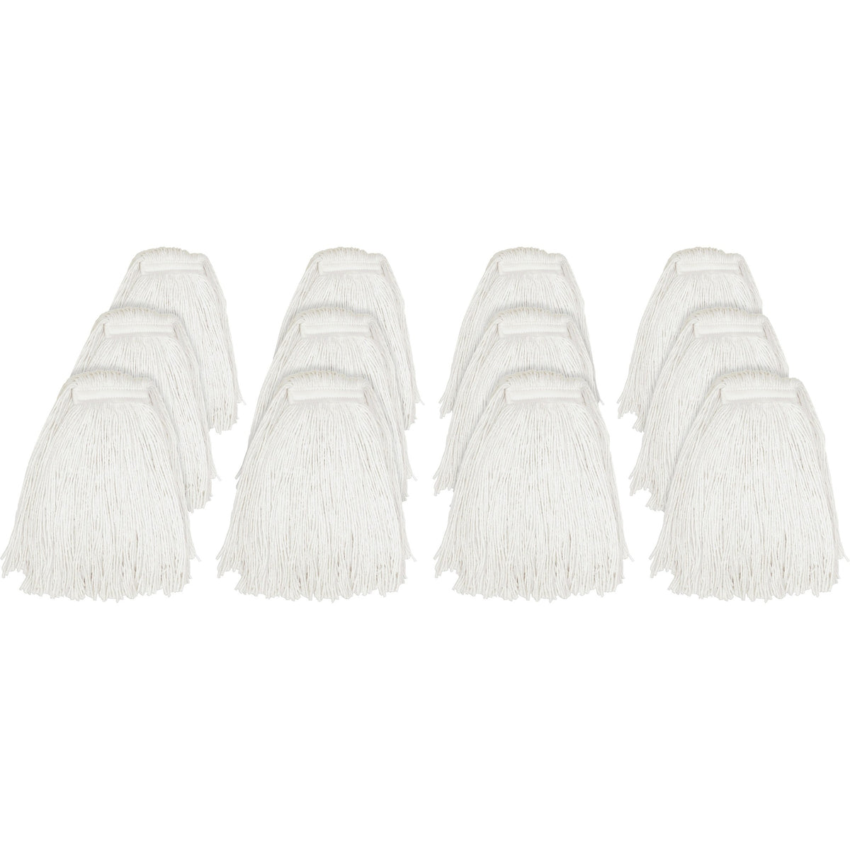 Genuine Joe Cut End Mophead - #24 - 4-ply, Cut Ends, Narrow Headband, Absorbent, Mildew Resistant - Rayon - Natural - 1.25 lb - 12 / Carton