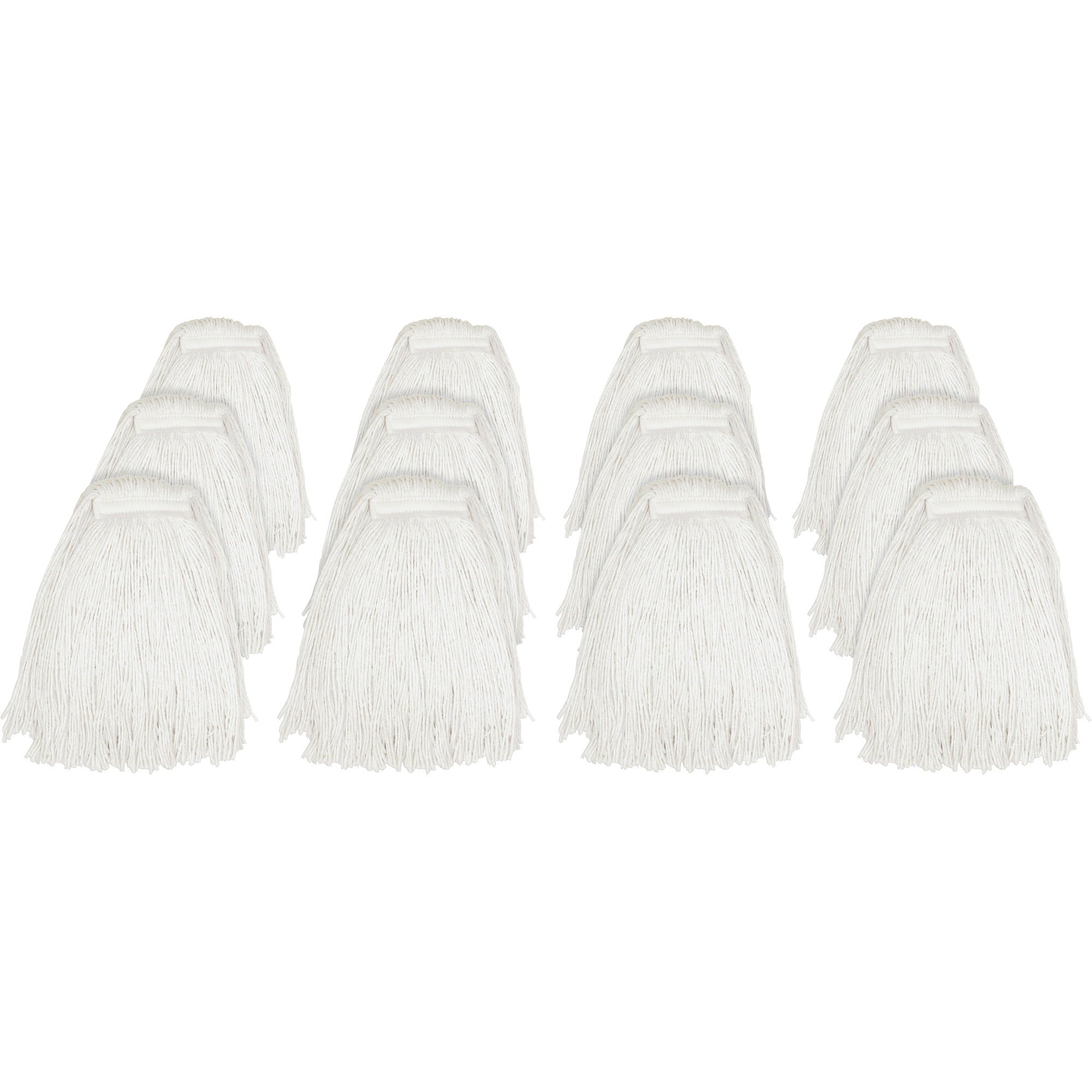 Genuine Joe Cut End Mophead - #24 - 4-ply, Cut Ends, Narrow Headband, Absorbent, Mildew Resistant - Rayon - Natural - 1.25 lb - 12 / Carton