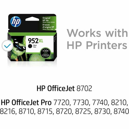 HP 952XL (F6U19AN) Original High Yield Inkjet Ink Cartridge - Black - 1 Each - Alternate-Image1