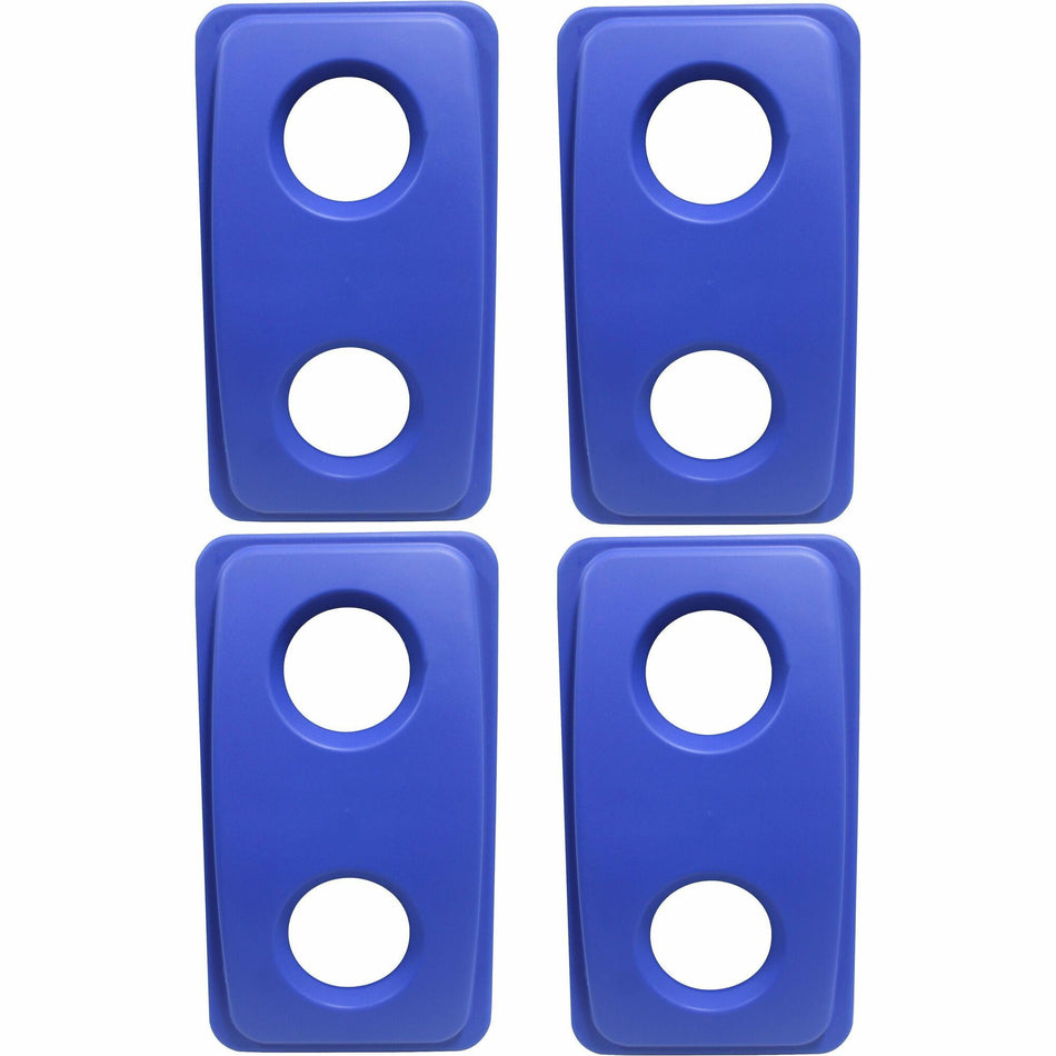 Thin Bin Round Cut Out Blue Lid - Rectangular - Blue - 4 / Carton