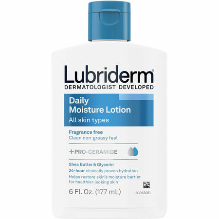 Lubriderm Daily Moisture Skin Lotion - Lotion - 6 fl oz - Non-fragrance - Flip Top Dispenser - For Dry Skin - Applicable on Hand and Body - Fragrance-free, Moisturising, Non-greasy Flip Top Dispenser - 1 Each