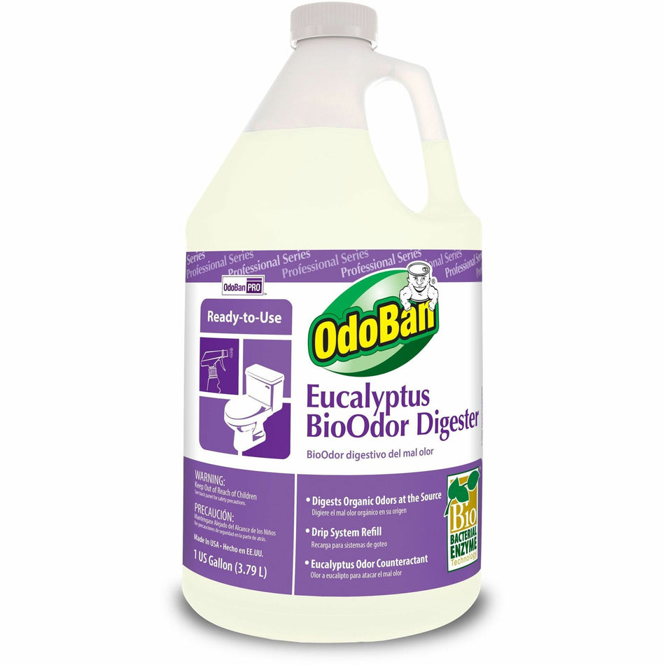 OdoBan Professional BioOdor Digester Refill - 128 fl oz (4 quart) - Eucalyptus Scent - Antibacterial - Purple - 1 Each