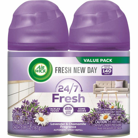 Air Wick Lavender Refill Pack - Aerosol - 5.90 oz - Lavender - 60 Day - Odor Neutralizer, Long Lasting - 2 / Pack