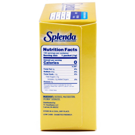 Splenda No Calorie Sweetener Packets - Rear