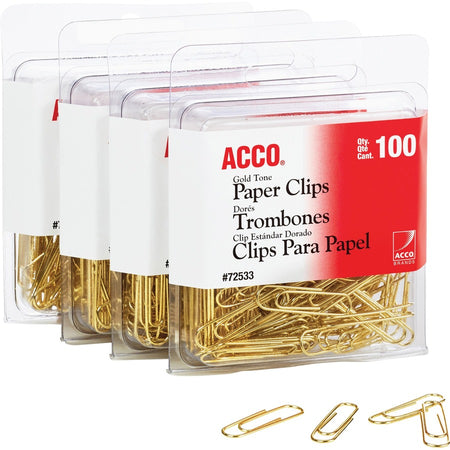 ACCO Gold Tone Paper Clips - Right