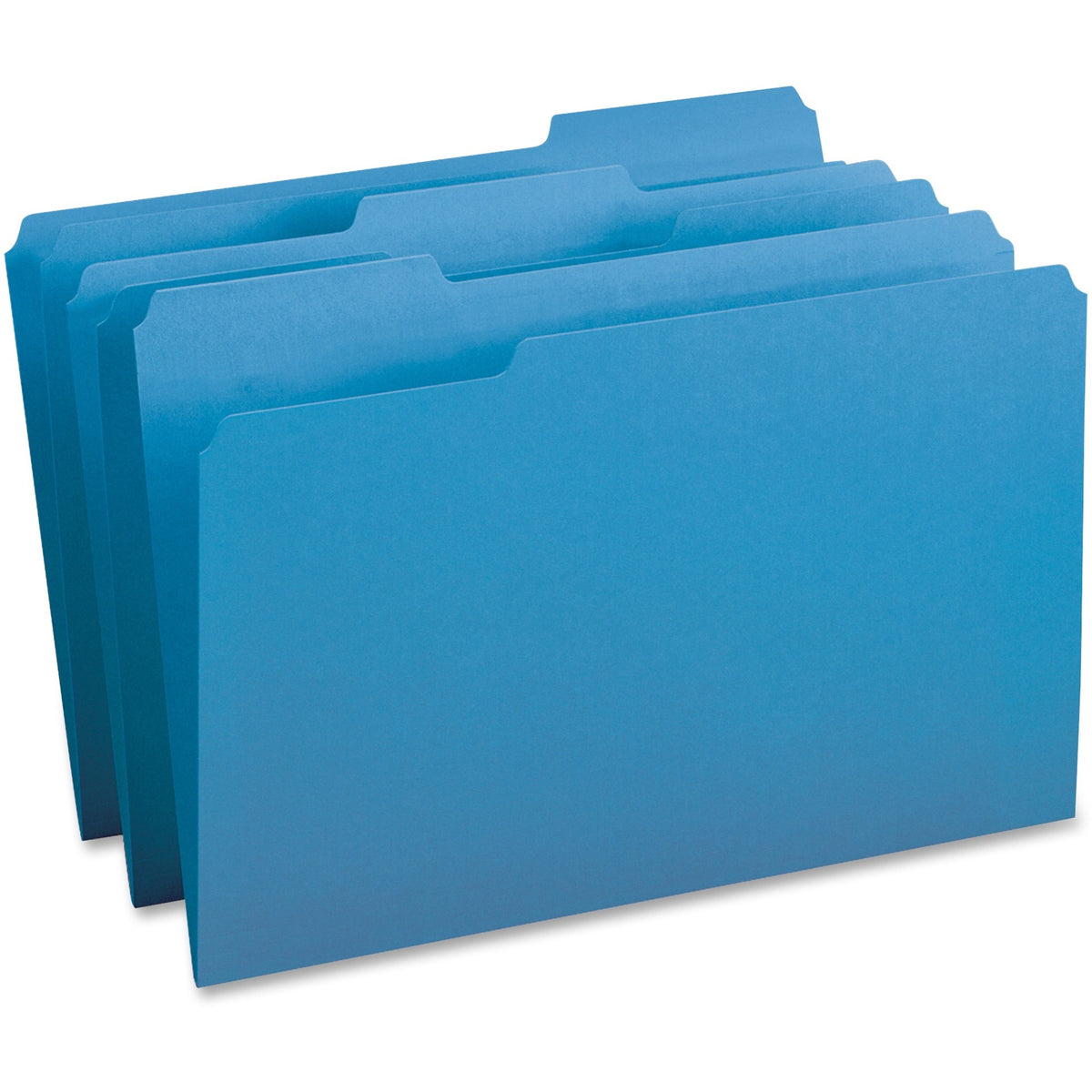 Business Source 1/3 Tab Cut Legal Recycled Top Tab File Folder - 8 1/2" x 14" - Top Tab Location - Assorted Tab Position - 11 pt. - 1 Plys - Blue - 10% Recycled - 100 / Box