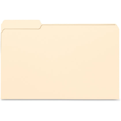 Business Source Legal Recycled File Folders - 8 1/2’’ x 14’’ - Eco-Friendly - 100/Box - Top Tab