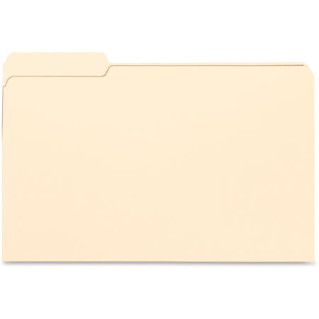 Business Source 1/3 Tab Cut Legal Recycled Top Tab File Folder - 8 1/2" x 14" - 3/4" Expansion - 11 pt. - Manila - 10% Recycled - 100 / Box