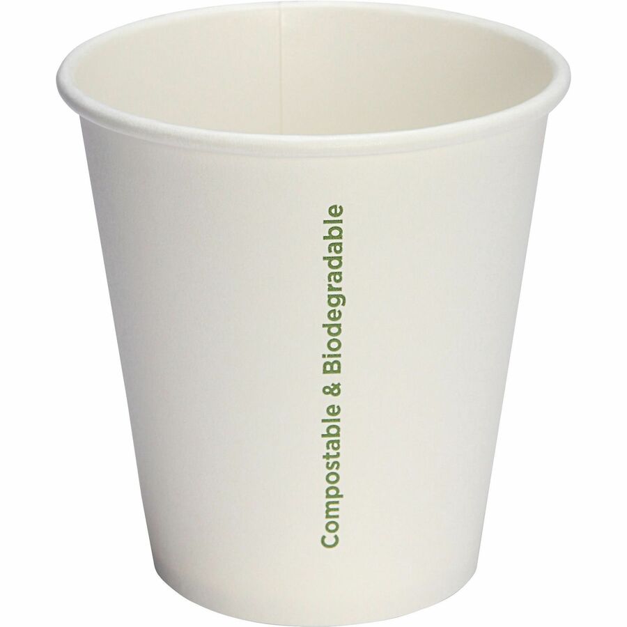 Genuine Joe 10 oz Eco-friendly Paper Cups - 50 / Pack - 10 fl oz - 20 / Carton - White - Paper - Coffee, Tea, Hot Chocolate